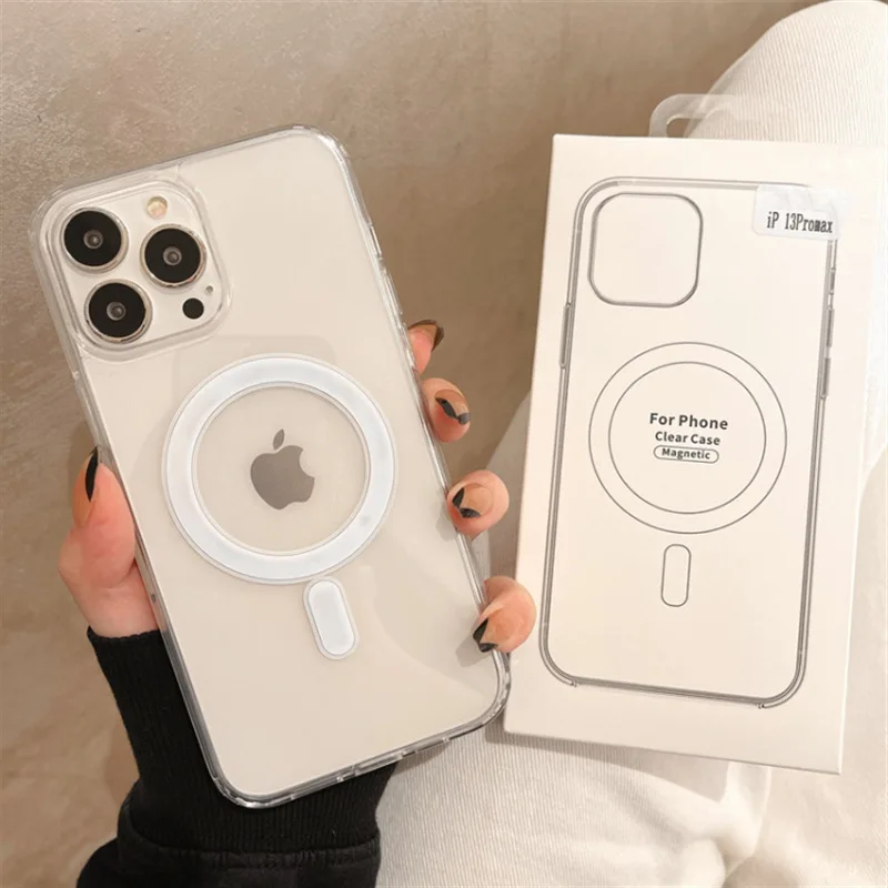With Box Magsafe Original Phone Case For iPhone 15 Pro max 11 12 13 14 Plus Mini X XS XR 7 8 SE Magnetic Wireless Charging Cover