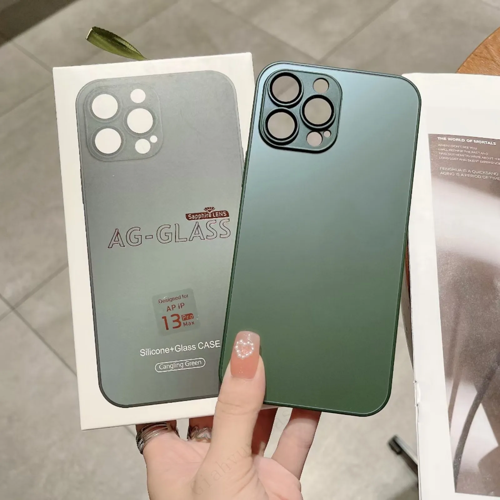 With Gift Box Original AG Silicone Matter Glass Phone Case For iPhone 15 14 13 12 Pro Max 11 Pro + Plus Lens protect Back Cover