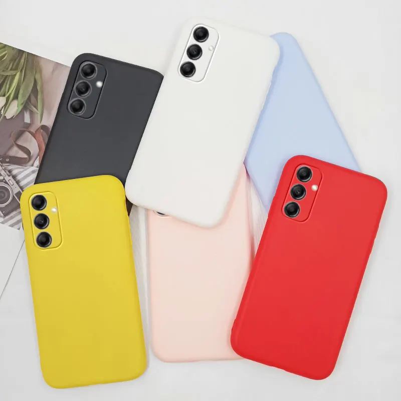 Yellow Case For Samsung Galaxy A14 Case 4G 5G Purple Black TPU Silicone TPU Soft Bumper For Samsung A 14 Cover