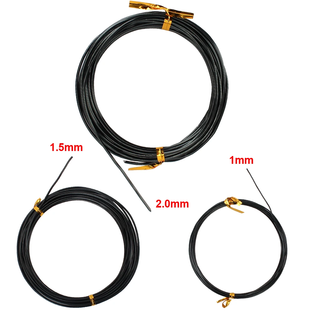 3 Rolls Bonsai Wires Anodized Aluminum Bonsai Training Wire With 3 Sizes(1.0 mm,1.5 mm,2.0 mm)
Total 15m (Black) Garden Supplies