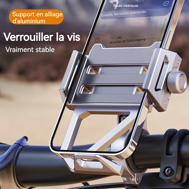 Alloy Aluminum Bicycle Phone Holder Motorcycle Cellphone Stand Smart Mobile Phone Bike Bracket Telephone Support Accessories