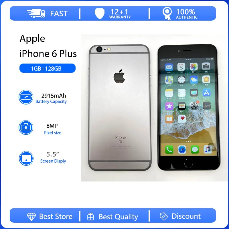 Apple iPhone 6 Plus Fingerprint Mobile Phone Original Used Unlocked 5.5″ 16/64/128GB ROM Dual-core IOS 8MP Camera
