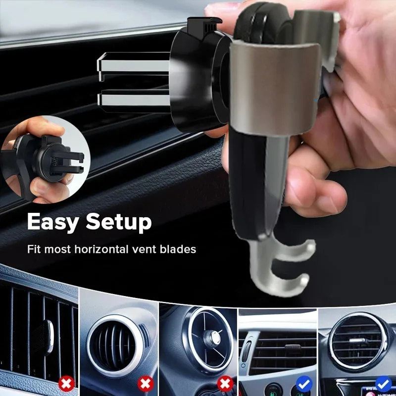 Support Magnétique Voiture Pour Mercedes Classe A (2015-2019) – Fixation Sur Grille D'aération, Rotatif 360°
