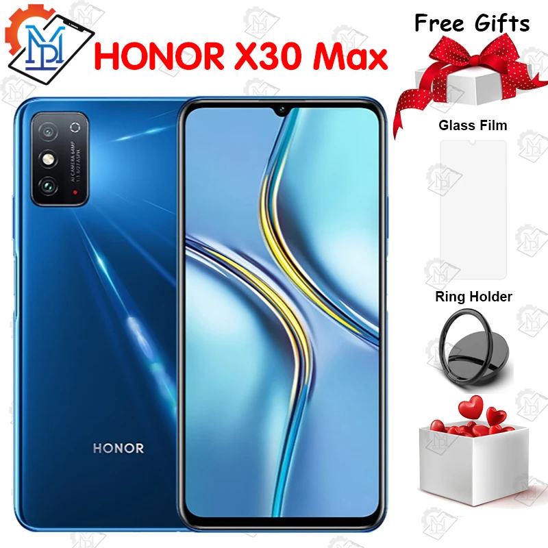 New Original HONOR X30 Max 5G Mobile Phone 7.09 Inch 8G+128G MTK Dimensity900 Android 11 64MP Rear Camera 5000mAh NFC Smartphone