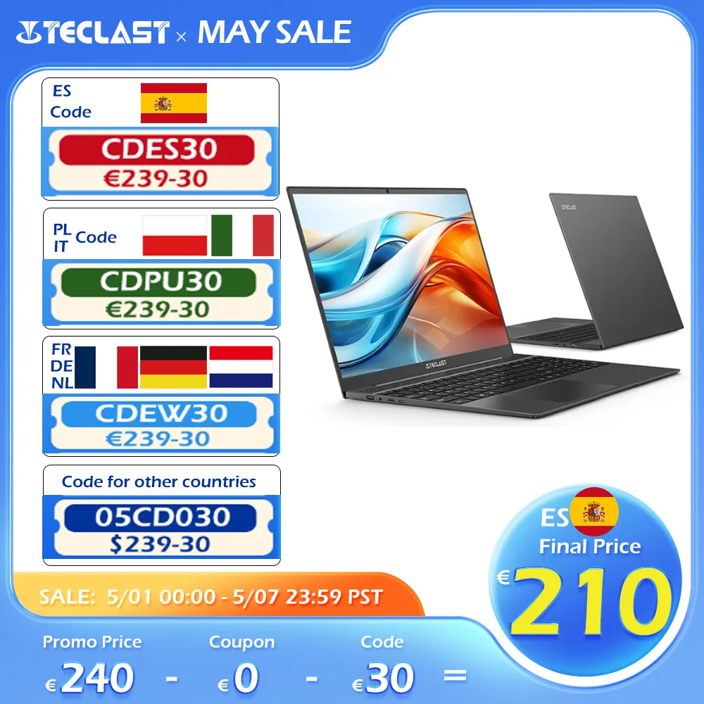 Teclast F16 Plus 15.6 inch Laptop Windows 11 Pro OS 8GB RAM 256GB SSD Gemini Lake N4120 USB3.0 mini-HDMI full size backlit keyboard