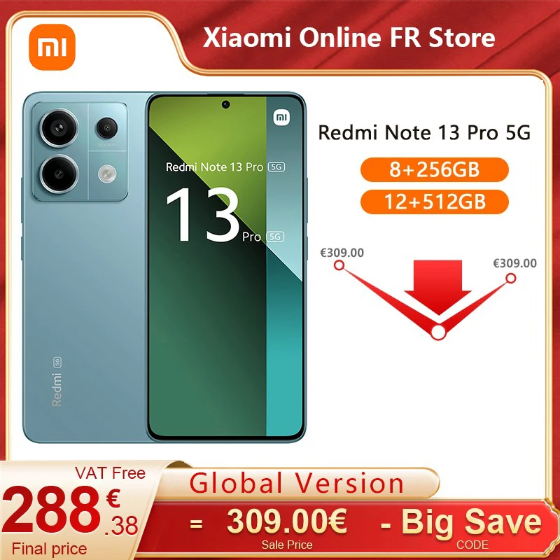Xiaomi Redmi Note 13 Pro 5G Smartphones NFC Snapdragon 7s Gen 2 120HZ AMOLED display 200MP Camera 67W charging Global version
