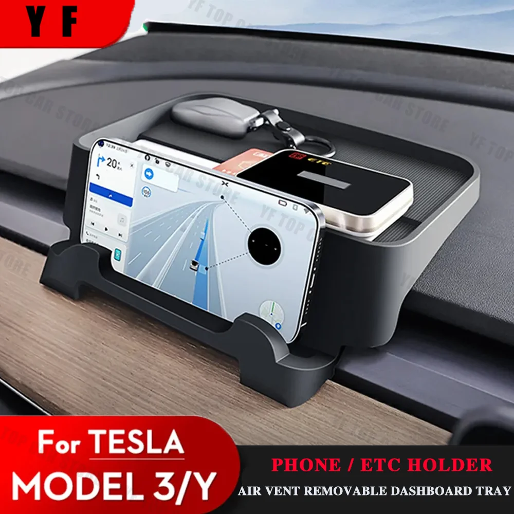 for Tesla Model Y/3 Highland Cell Phone Holder ETC Holder Air Vent Silicone Organizer Tissue Box Auto Accessories
