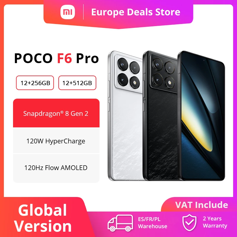 Global Version POCO F6 Pro 5G Smartphone Snapdragon® 8 Gen 2 6.67” 120Hz Flow AMOLED DotDisplay 120W Charge NFC