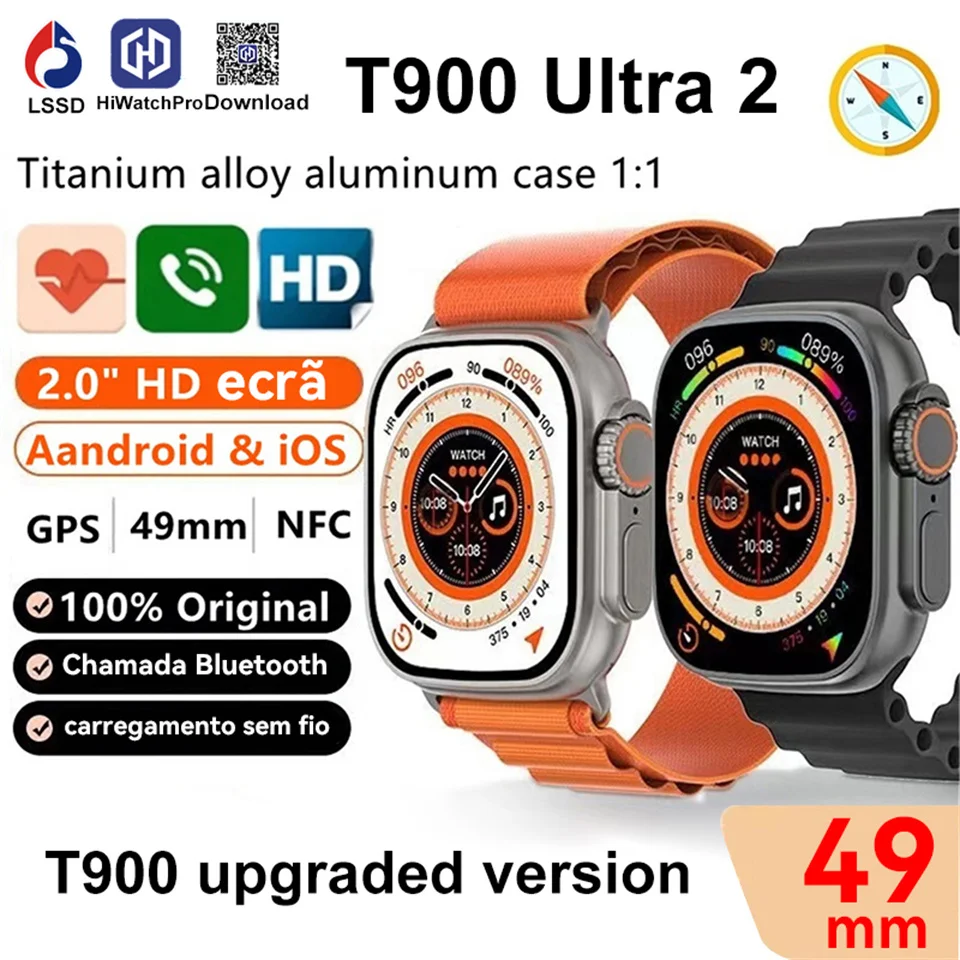 NEW 2024 Smart Watch 9 Real Fixed Screw 49mm 2.19″ Amoled Screen with ECG NFC Game Wireless Charge 450Mah Men Women For Sports