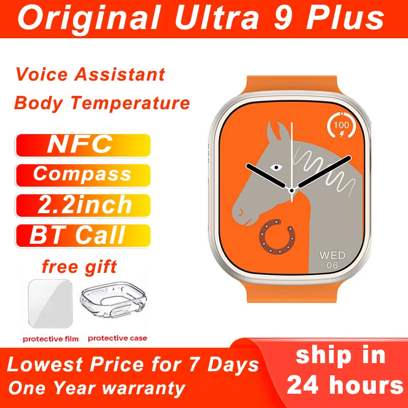 Newest U9 Plus Smart Watch 2.2” Bluetooth Call ECG NFC Compass GPS Sport Tracking  Sports Smartwatch Men Women