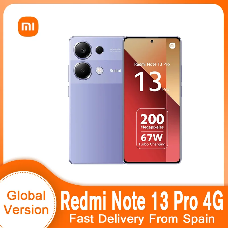 Xiaomi Redmi Note 13 Pro 4G, Smartphone, NFC, Global Version, 256/512GB, Mediatek Helio G99 Ultra, 6.67 ” AMOLED Display, 120Hz,