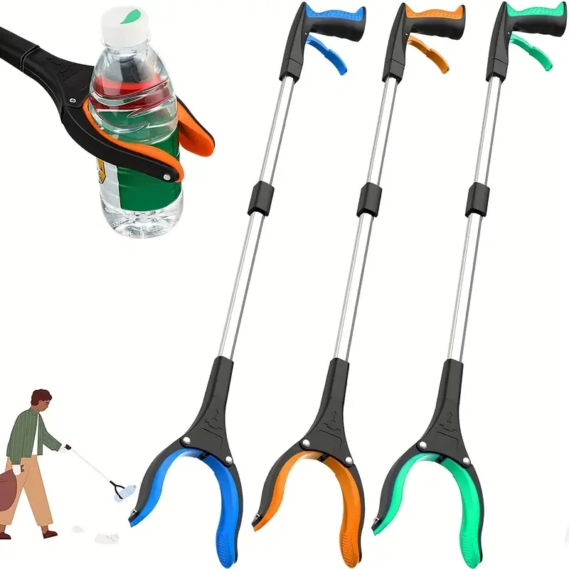 pc 32″ Folding Grabber Picking Tool Suitable Elderly Use Wide Claw Mouth Garbage Picker Strong Magnetic