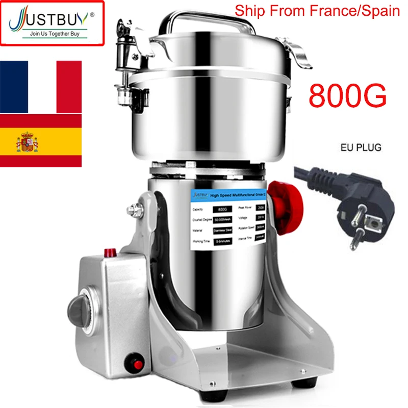 ES FR PL 800G 3000W Herb Grinder Coffee Machine Grain Spices Mill Medicine Wheat Mixer Dry Food Grinder