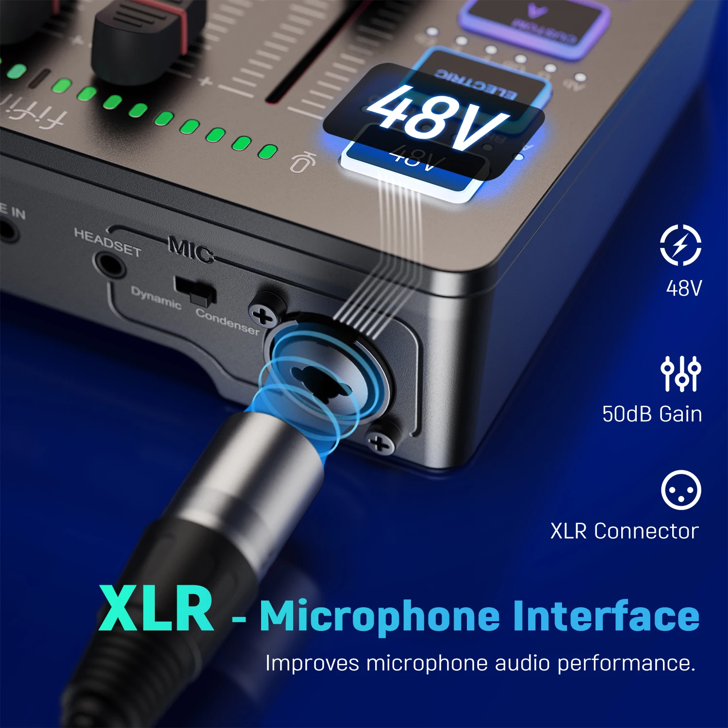 FIFINE Gaming Audio Mixer,Streaming 4-Channel RGB Mixer with XLR ...