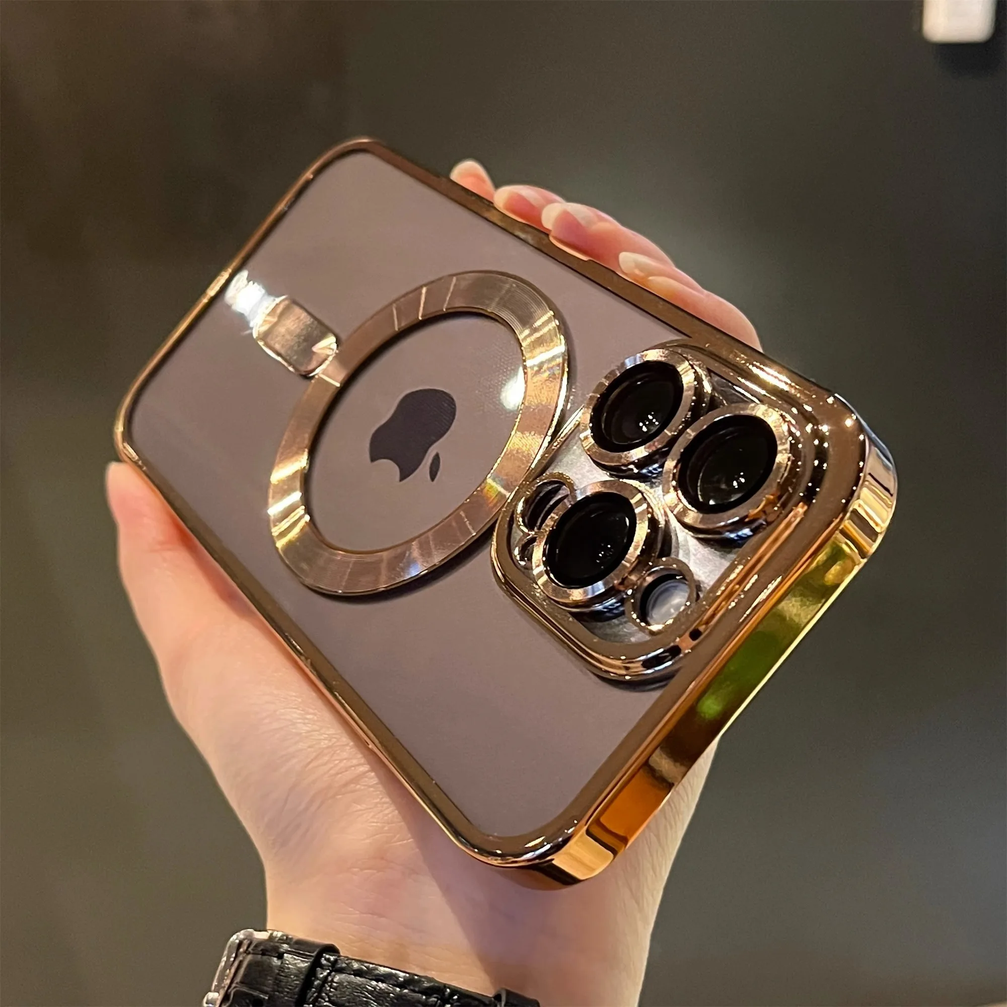Luxury Magnetic For Magsafe Wireless Charge Plating Clear Case For iPhone 11 12 13 14 Pro Max Plus XR X XS Bumper Silicone Cover