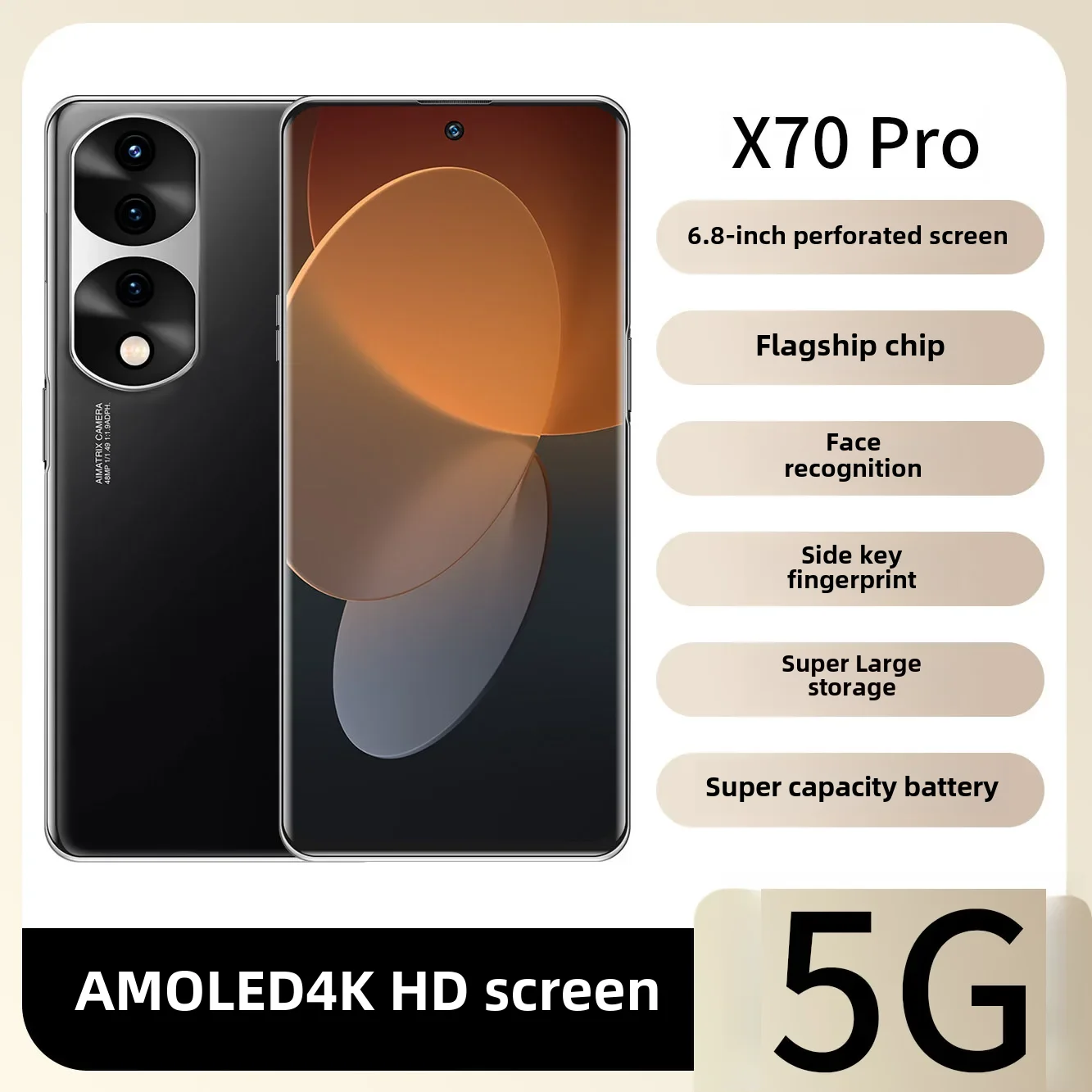 New X70 Guangdian Network Large Memory 5g Smartphone Gaming Phone For Wholesale Live Broadcast Tiktok Quick Hand