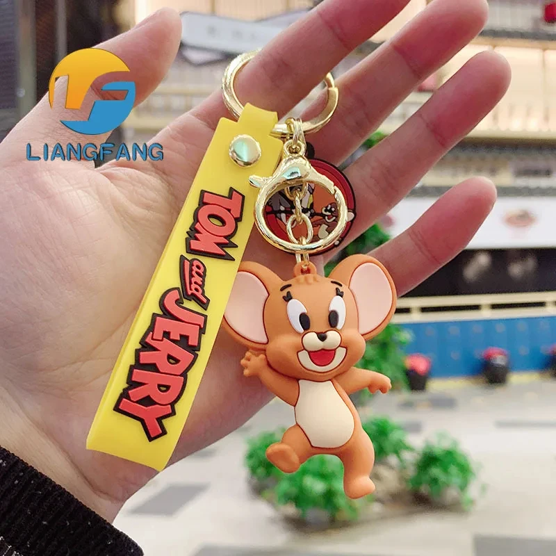 Tom and Jerry Anime Cartoon Ornament Keychain Car Key Bag Pendant Cute ...