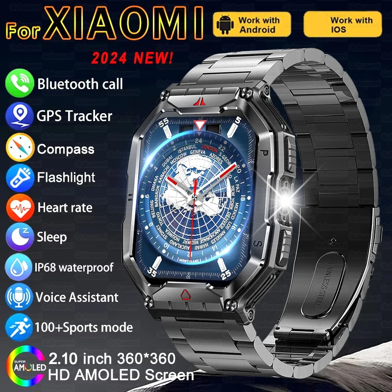2024 New Men’s Smart Watch 360 * 360 HD Touch Screen Sports Waterproof Smartwatch Health Monitoring Bluetooth Call Smart Watches