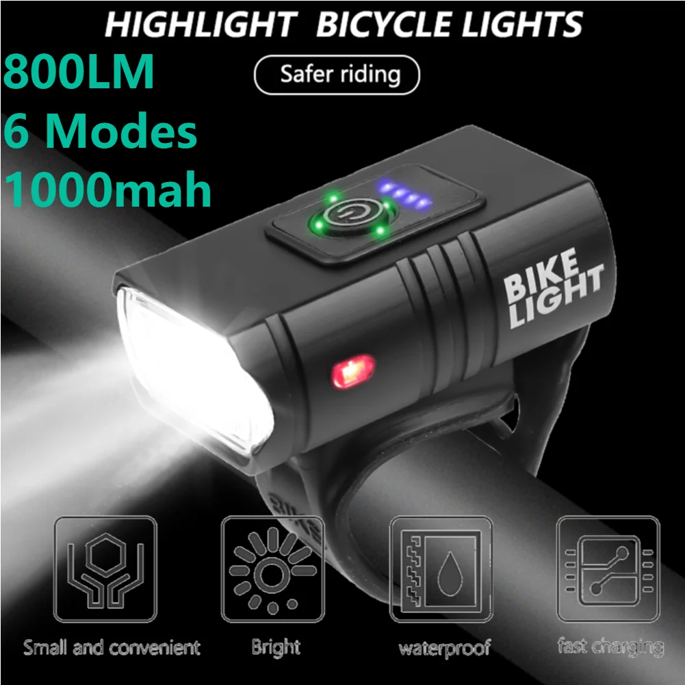Bike Bicycle Light USB LED Rechargeable Set MTB Road Bike Front Back Headlight Lamp Flashlight Cycling Light Cycling Accessories