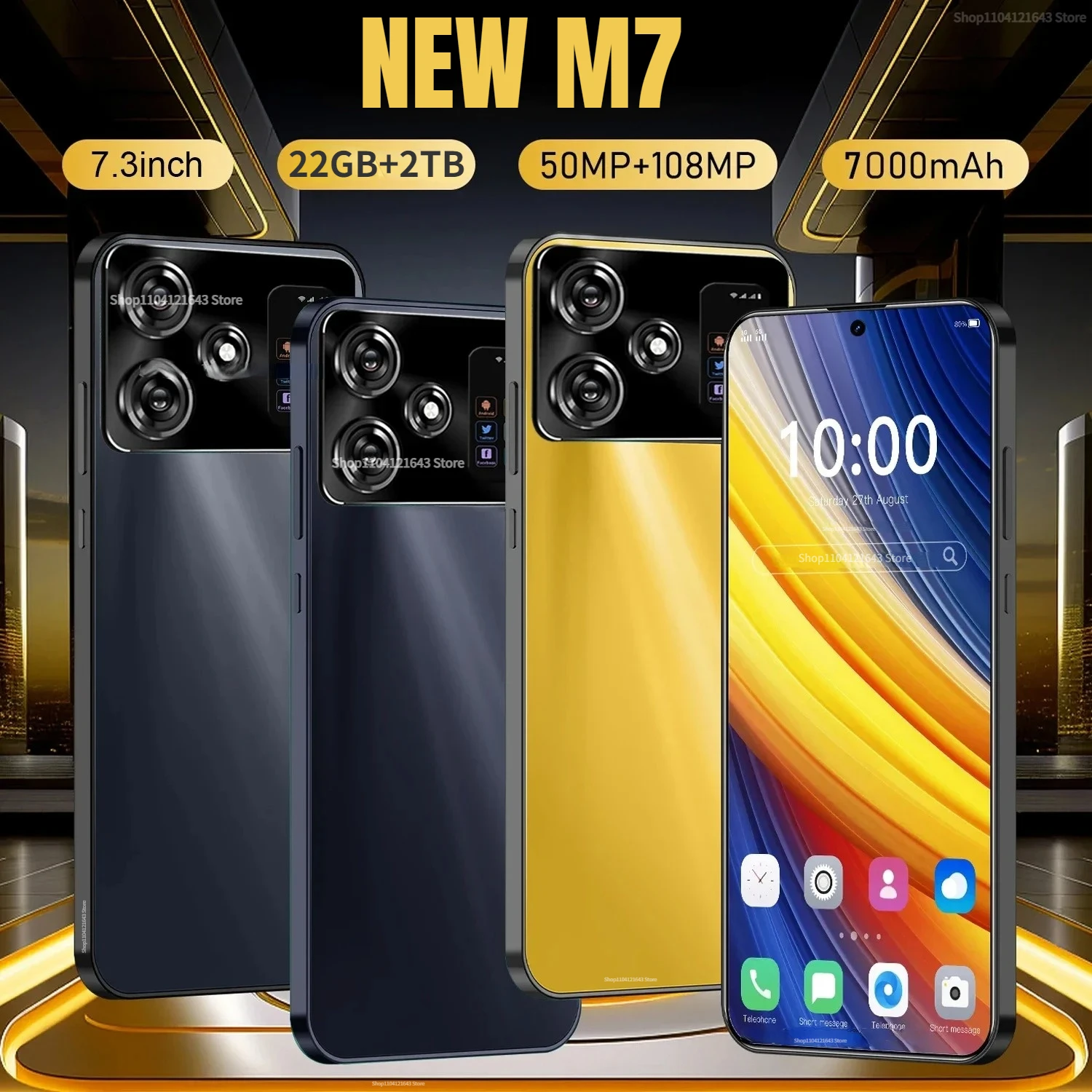 2024 Original M7 Smartphone Global Version 22G+2TB 4G/5G Dual Sim Xioami Cellphone Android 14 Unlocked Mobile Phone Celular NFC