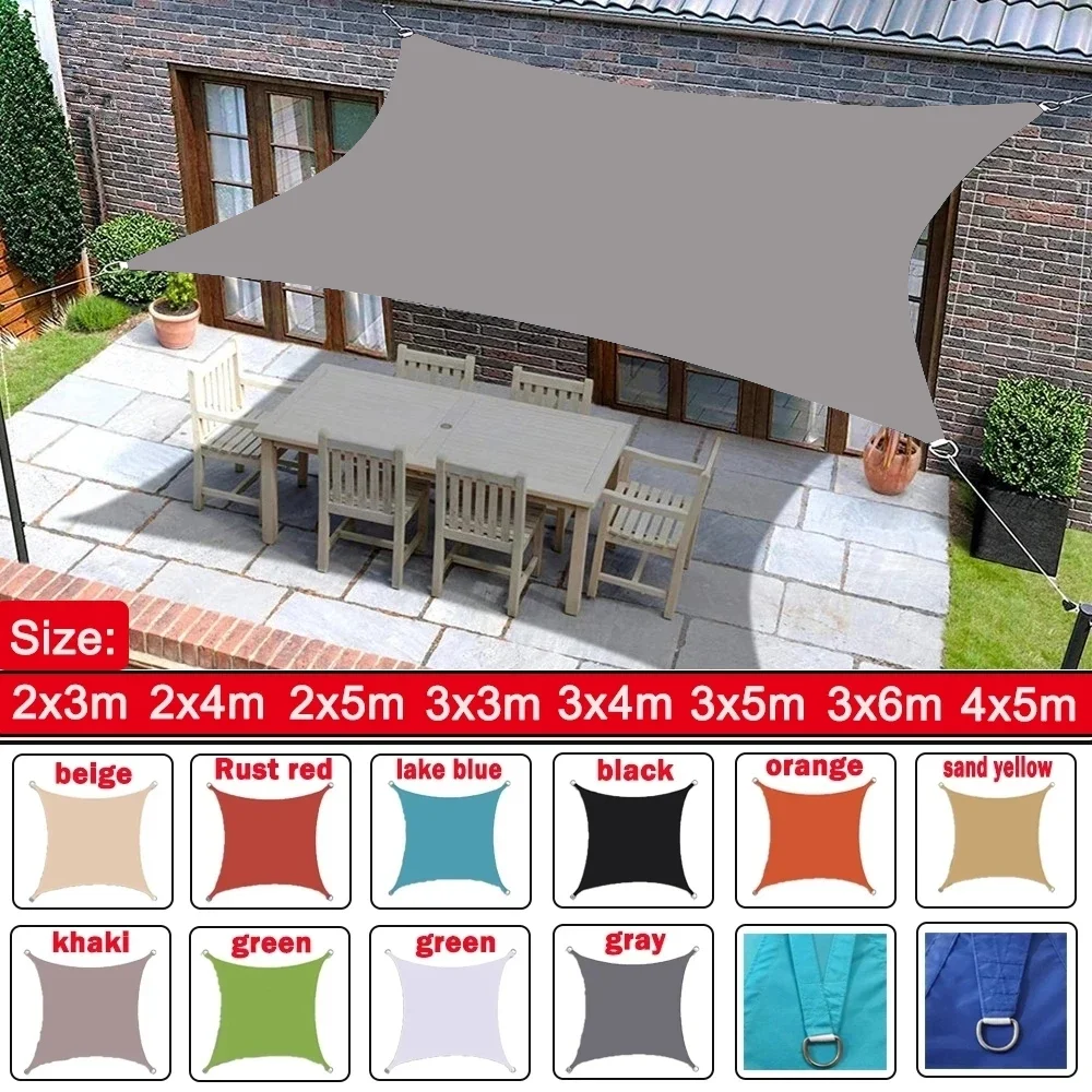 300D Waterproof Large Sun Shelter Sunshade Protection Outdoor Canopy Garden Patio Pool Shade Sail Awning Camping Shade