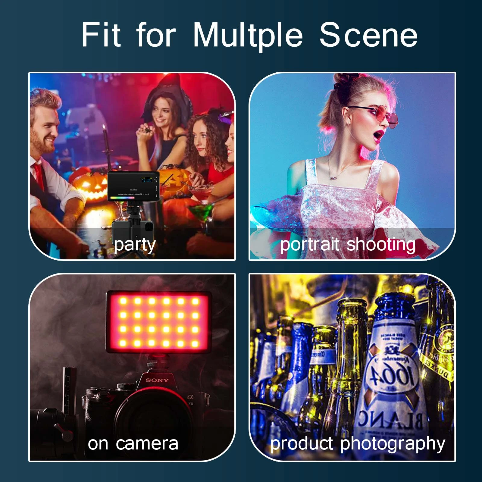Lampe Vidéo LED RGB K&F CONCEPT 135 LEDs - Batterie 5000mAh, CRI 96, Compacte Pour Appareil Photo