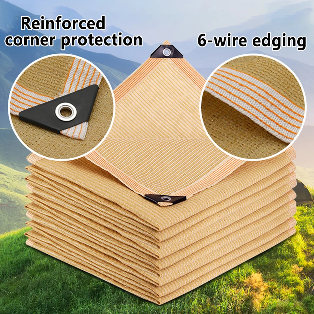 Outdoor Sunshade Net Garden Terrace Sunshade Cloth HDPE Camping Sunshade Net UV Protection 90% Shading Net Store Sun Cover