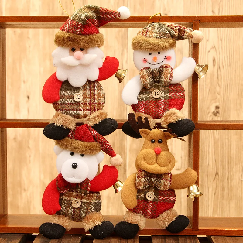 2024 Merry Christmas Ornaments Cartoom Santa Claus Snowman Elk Dolls Xmas Tree Hanging Pendants 2025 Happy New Year Home Decor