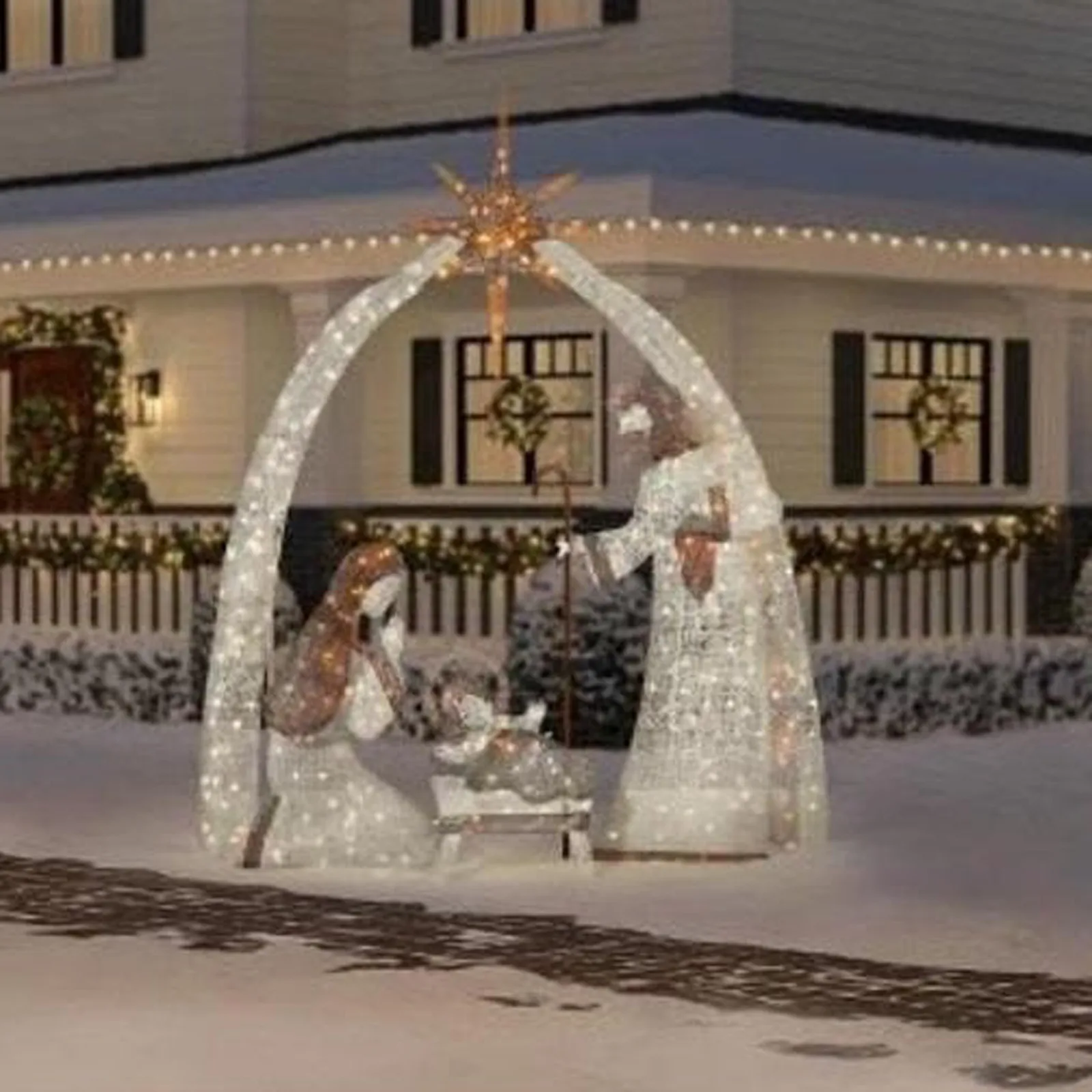 Garden Arch A Family Of Three Christmas Ornaments Water Resistant Decoration For Garden Outdoor Yard Ornament New Year 2024