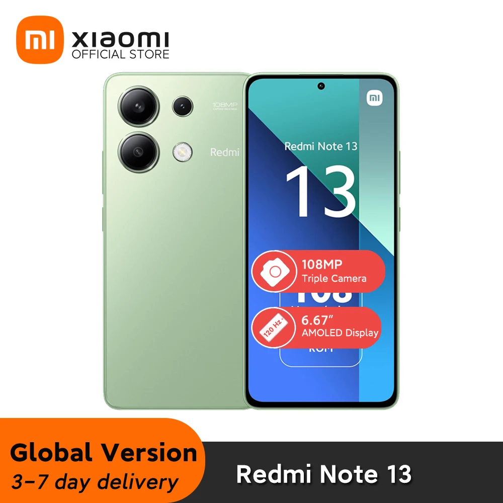Global Version Xiaomi Redmi Note 13 Smartphone NFC 6.67 Inch 120hz AMOLED Screen Snapdragon 685 108MP Triple Camera 5000mAh