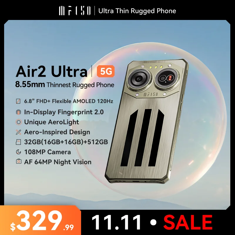 IIIF150 Air2 Ultra 5G Rugged Phone 6.8”FHD+ 120Hz Flexible AMOLED Screen 16GB+512GB 108MP Camera Ultra-thin Rugged  65W Charge