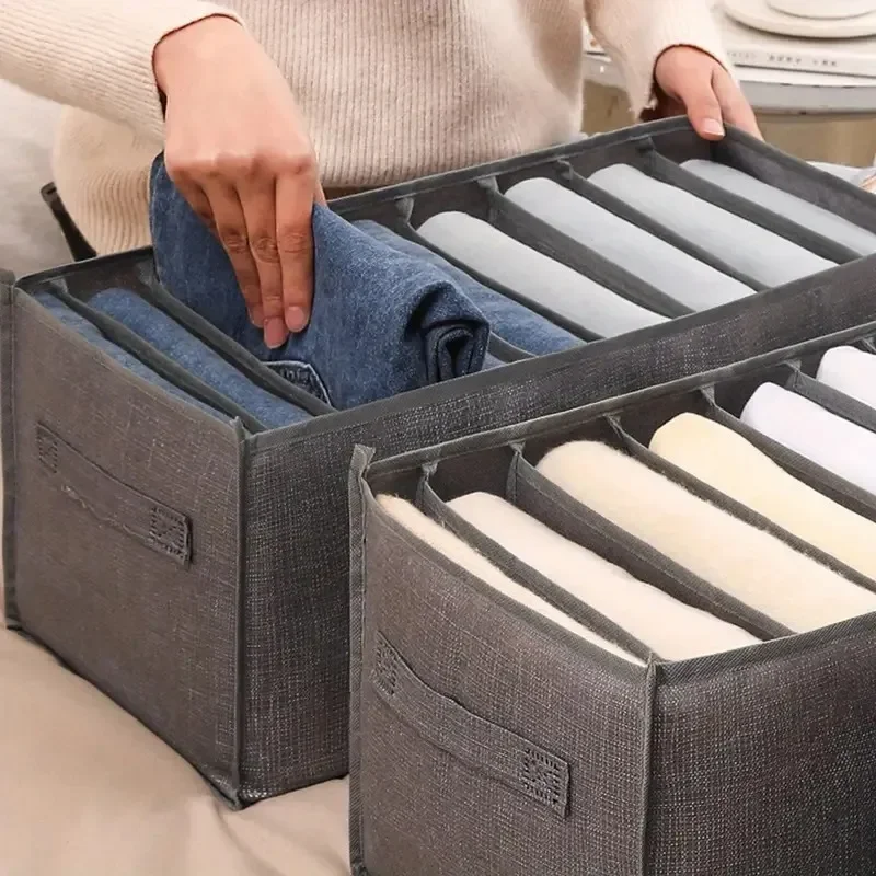 Jeans Pants Storage Box Wardrobe Clothes Organizer Cabinet Drawers Organizer for Underwear Bra Socks T-Shirt Organizers storage