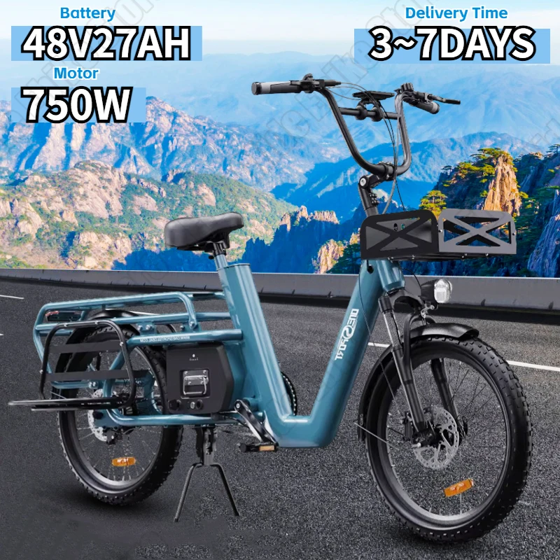 OT01 E-bike 750W Brushless Motor 48V27AH Lithium Battery Hydraulic disc brake Electric Bicycle 20-in Tire Mountain Electric Bike