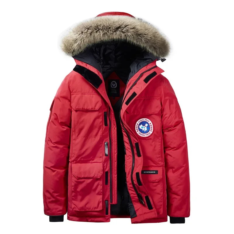 Plus Size Down Cotton Padded Coat Thickened Hooded Jacket Warm Casual Style Outdoor Wear For Youth Men’s Winter Down Jacket