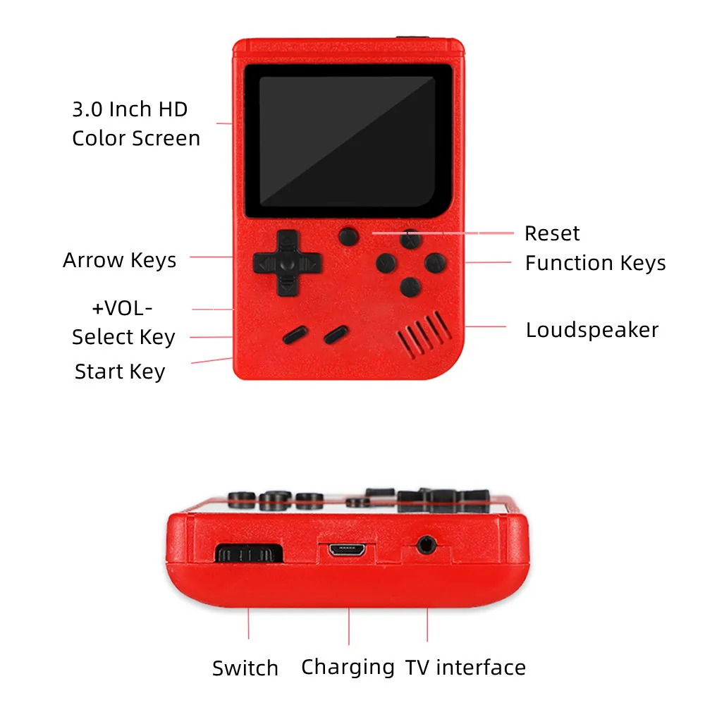Retro Handheld Game Console Built-in 400 FC Games with Portable Case 3. ...