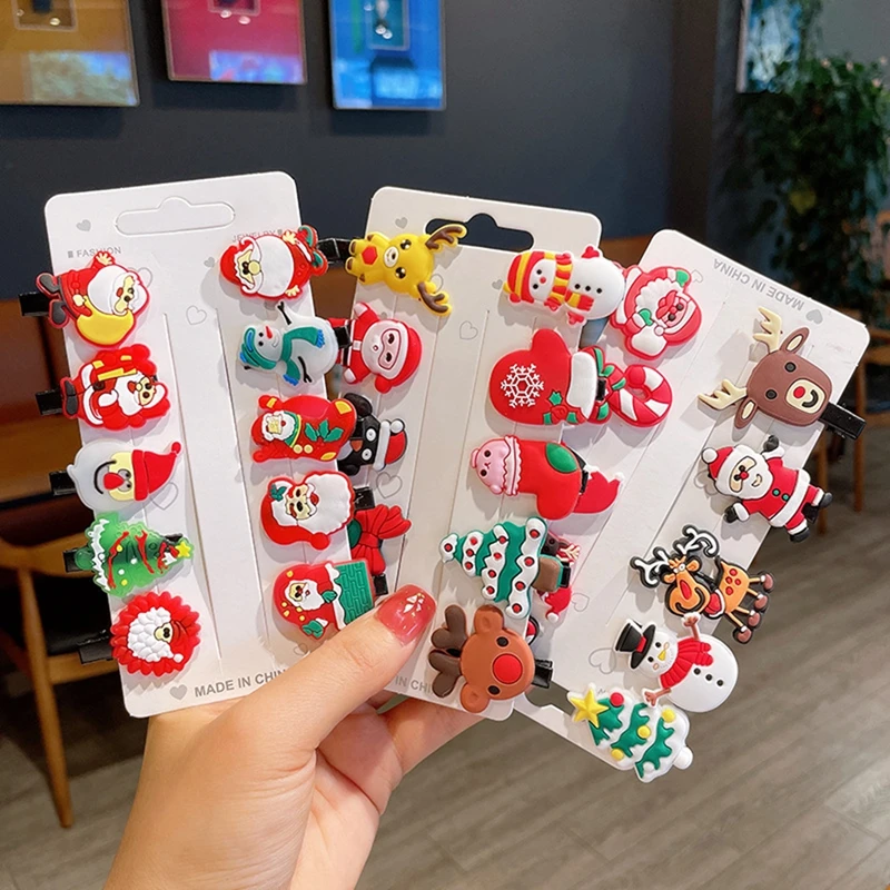 Santa Christmas Hair Clips Gifts Girls Kids Christmas Party Xmas Hair Accessories Ornament Christmas Decor 2024 New year 2025