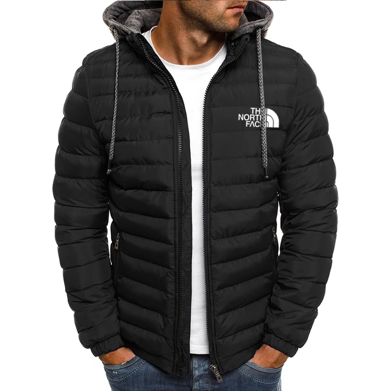 Windproof Hooded Men’s Jacket, Warm, Casual and Comfortable Parka Jacket, Outdoor Zipper Jacket, Street Fashion, Camping, Winter