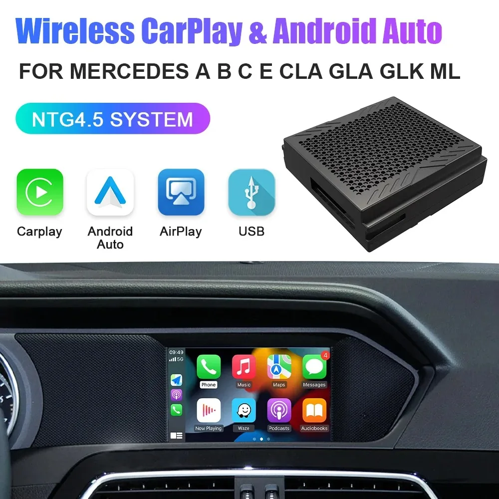 Wireless Carplay Suitable For Mercedes Benz A B C E CLA GLA GLK ML Sprinter NTG4.5 Becker Module Android Auto Navigation