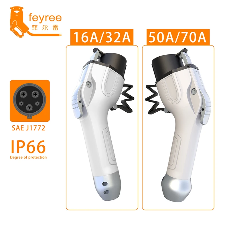 feyree EV Charger Plug SAE J1772 Connector Type 1 16A 3.5KW 32A 7KW for Electric Car Vehicle Charging Station EVSE Wallbox