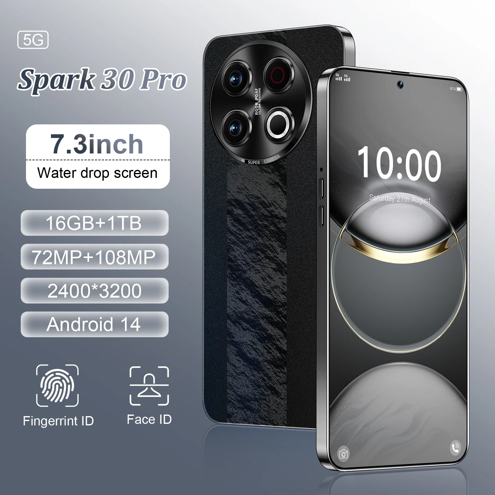 Mobile Phones Global Version 2025 Spark 30 Pro 5g Smartphone Original 6.8Inch HD 16G+1T 108MP Camera 6800mAh Battery Cellphones