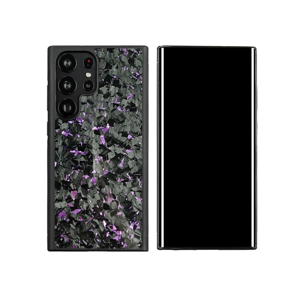 Anti-slip Case Cover Real Forged Carbon Fiber for Samsung Galaxy S21/S21Plus/S21Ultra/S20/S20Plus/S22/S23/S24/S24Plus Soft TPU