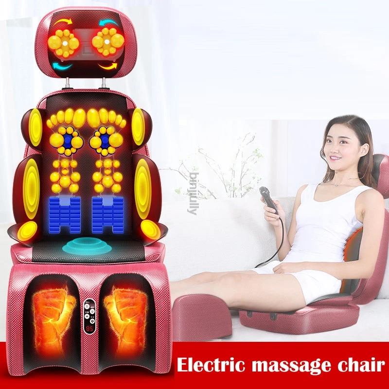 Electric cushion Cervical spine massager multi-function body vibration kneading chair cushion household massage pillow 220v