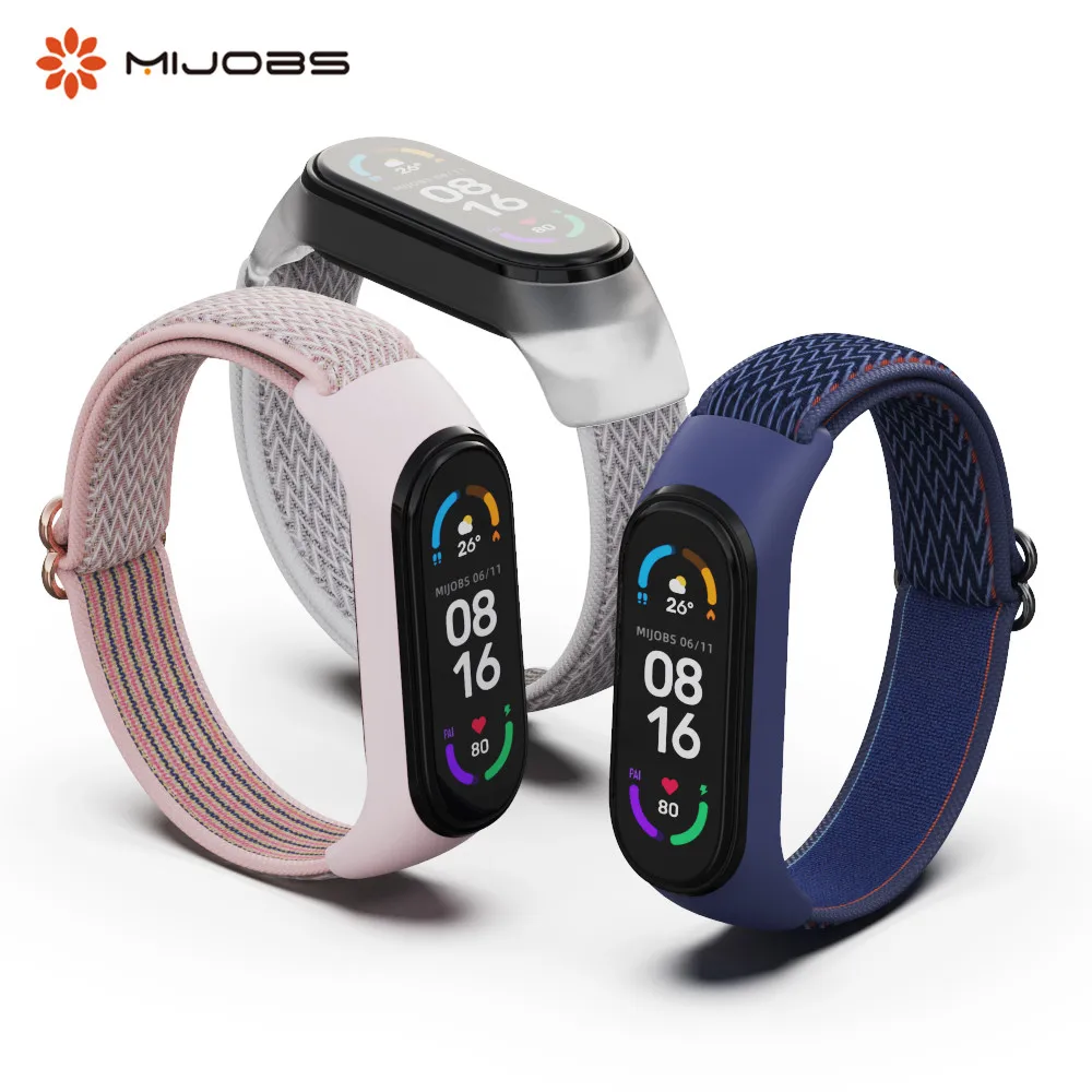 For Xiaomi MI Band 7 6 5 Nylon Elastic Strap Replacement Bracelet Sport Wristband Mi Band 7 6 Smart Watch Miband Pulsera miband6