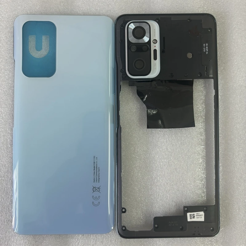 Full Housing For Xiaomi Redmi Note 10 Pro 4G M2101K6G Middle Frame Cover+Battery Back Cover Rear Door Cover With Camera Lens