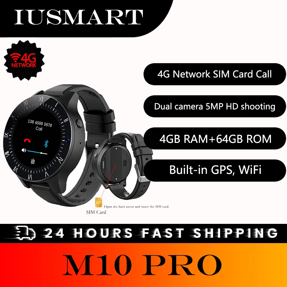 IUSMART 2024 Smart Watch Men 4G GPS SIM WiFi Calls Smartwatch 5ATM Waterproof 5MP Camera Sport Health  Watches Smarthwhatch