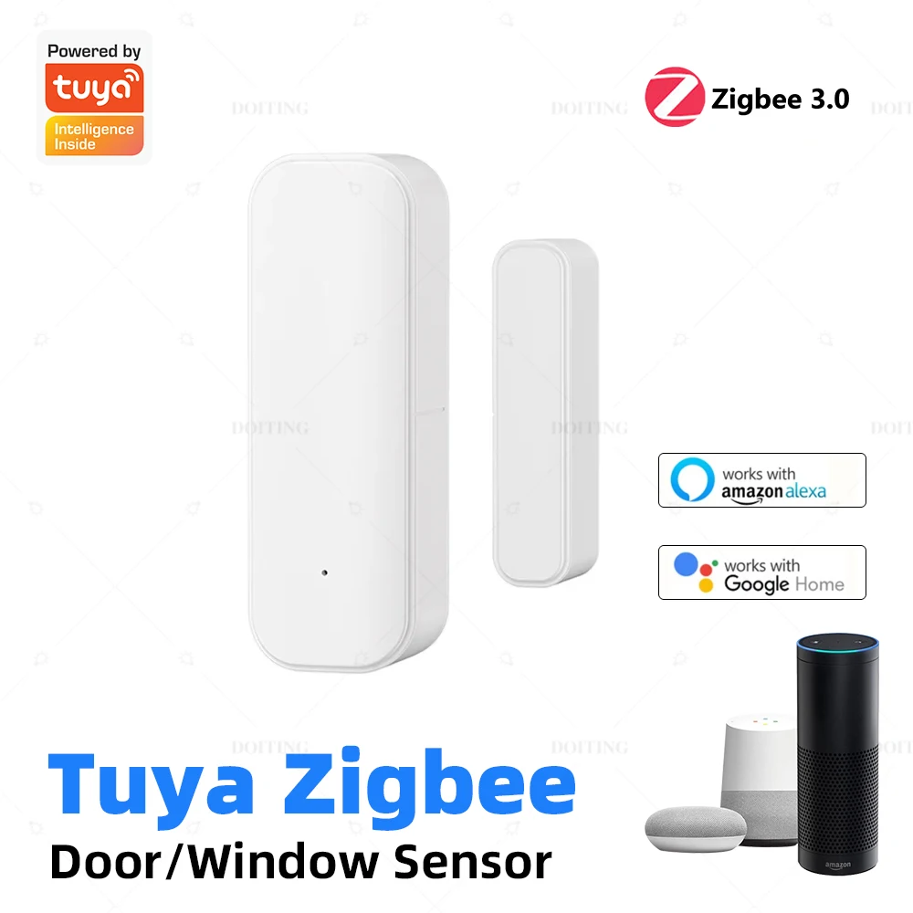Smart Life ZigBee Tuya Door Window Sensor Door Open/Closed Detectors Security Protection APP Remote Control Alexa Google Home