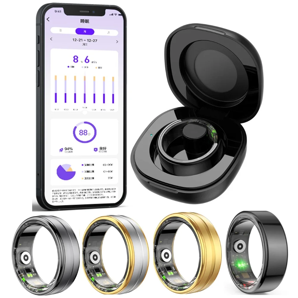 Charging Case 200mAh Type-C Port Wireless Charger Case Replacement Charger Case Cradle Dock Station for R02/R03/R06 Smart Ring