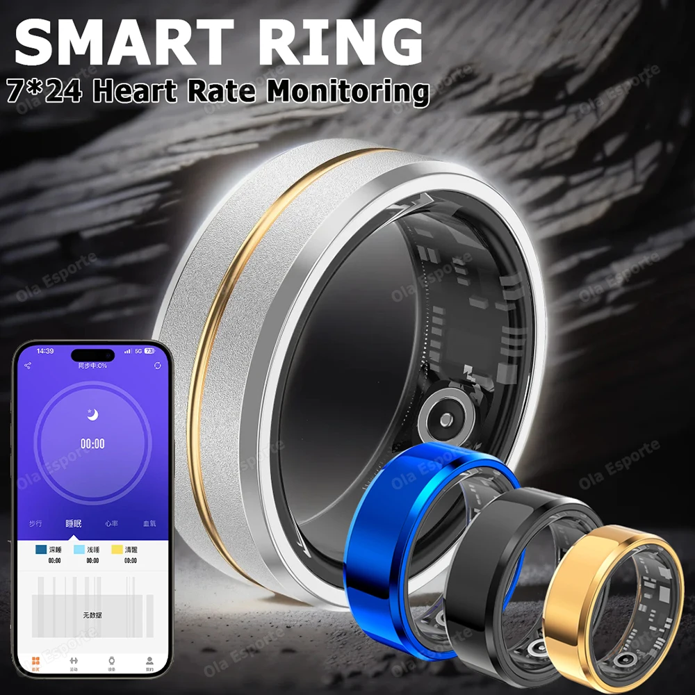 Ola Esporte New Smart Ring Men Health Monitoring Smart Finger Digital Rings Blood Oxygen Sleeping Pedometer Women Smartring 2024