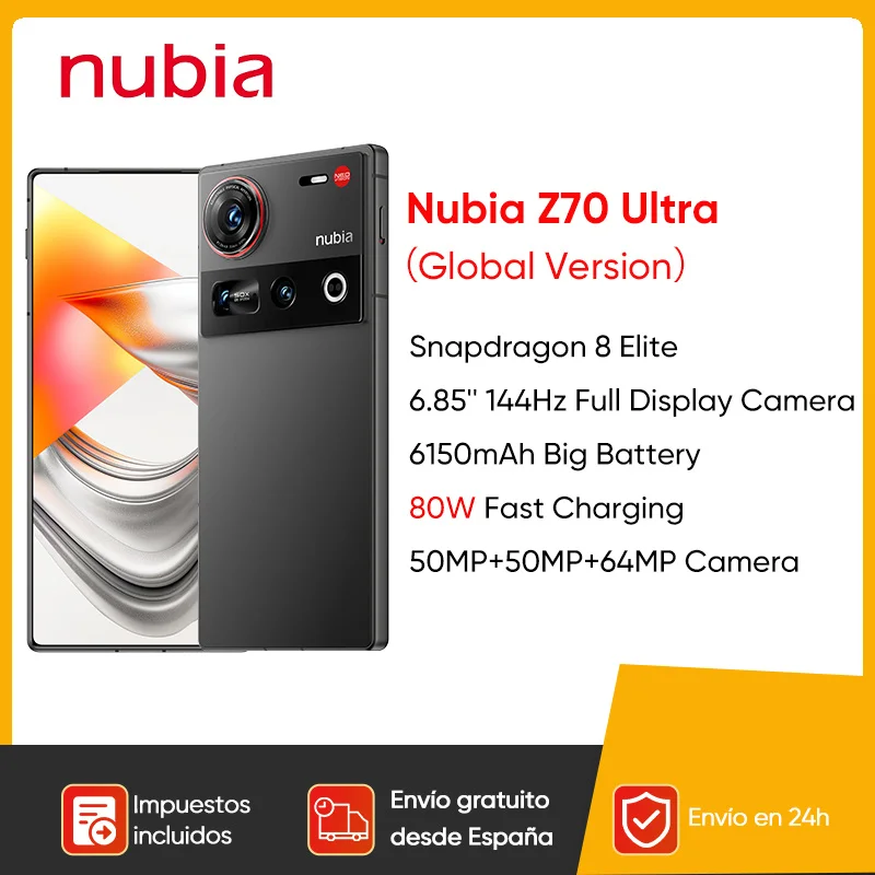 Nubia Z70 Ultra Smartphone 5G 6.85” 144Hz Full Display Camera 6150mAh Battery IP68 Waterproof NFC Global Version 100% New