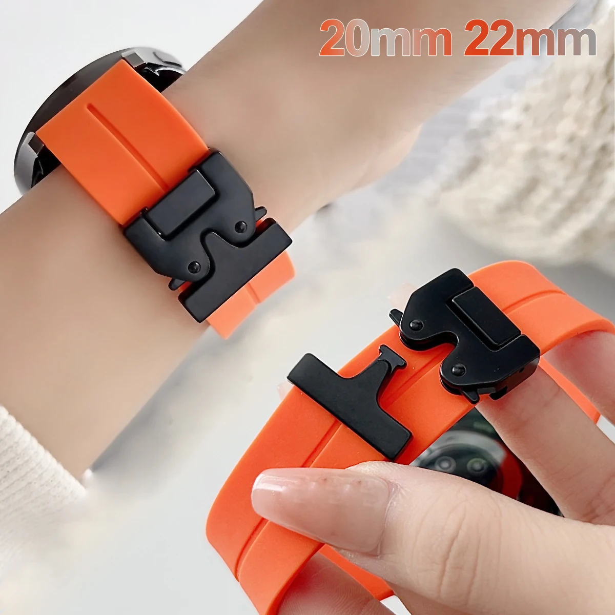 ​20mm 22mm silicone Band for Samsung Galaxy Watch 7 FE 6 5 4 for Huawei GT5 GT4 3 GT2 pro bracelet for Garmin Vivoactive 4 strap